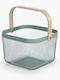 Metal Basket With Wooden Handle Vista 24x24x17 Nef-nef Home Wear Green 24x24x17
