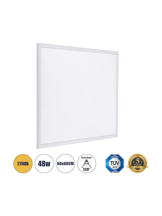 GloboStar Paneleti Χωνευτό LED Panel 48W με Θερμό Λευκό Φως 2700K 2τμχ