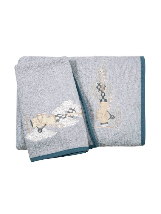 Greenwich Polo Club Σετ Πετσετες Βαβυ Essential 8852 Blue Grey Greenwich Polo Club