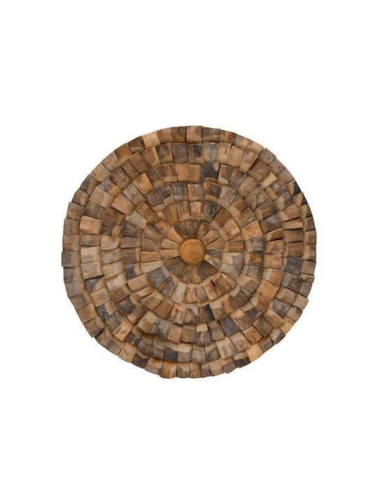 Decorațiune de Perete Benez Pakoworld Teak Lemn Nuanță Naturală Φ80x5cm Pakoworld 338-000033