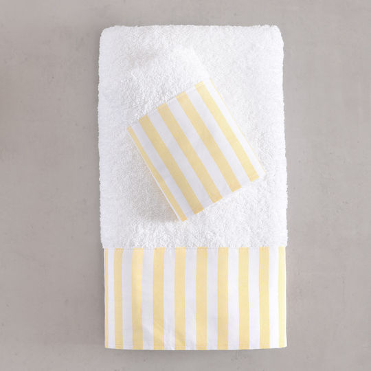 Rythmos Hand Towel 30xcm Yellow-White 2 Pieces Weight 500gr/m²