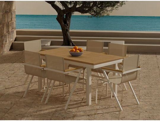 Set Sala De Mese Pentru Exterior Dallas 5203 7 Piese Lemn De Teak