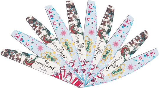 Set 10 Fișe Pentru Unghii Granulație 120/180 Ediție Specială De Crăciun 02 Sensopro Milano