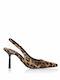 Spitze Zehe Pumps mit Hochabsatz Tiermuster Braun