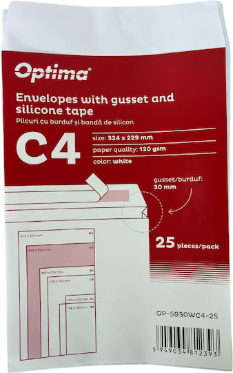 Optima Set Plicuri 25 Bucăți 32.4x22.9 cm Alb