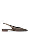 Δερμάτινες Γυναικείες Μπαλαρίνες Slingback σε Καφέ Χρώμα