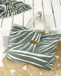 Nima Botanical Fabric Beach Bag Green