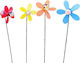 Set of 4 Solar Lights Flowers with Green Light 57x12cm