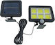 Lampă Solară 10W 1200lm Alb Rece 6000K cu Senzor de Mișcare și Fotocelul IP65 12.77x12.77x12.77cm