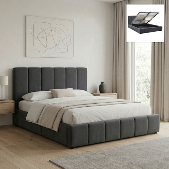 Nival Bett mit Stauraum für die Matratze 160x200cm Grau Nival Bett mit Stauraum für die Matratze 160x200cm Grau