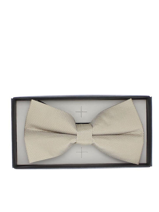 Cravată Papillon Bărbați ButicCochet Din Material Sintetic 7x12 Cm Bej Deschis Pap360