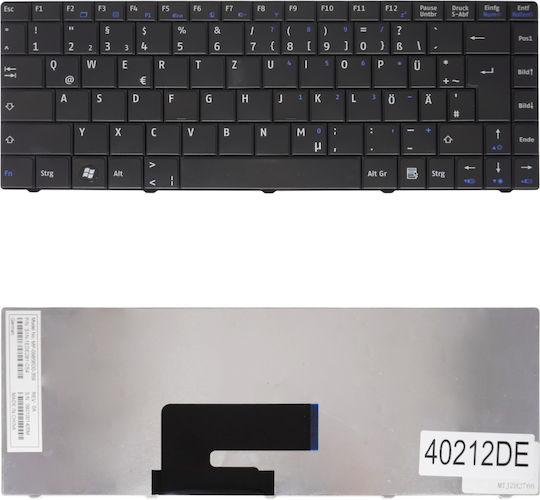 Немска Клавиатура За Лаптоп German Laptop Keyboard MSI CR400 EX460 U200 ULV723 X-Slim X300 X320 X340 X400 Medion Akoya Mini E1312 E1313 MP-09B56GB-359 DE Черна Код 40212de