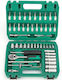 Set Chei Cu Clichet 53 Piese Flippy Șurubelniță Clichet Tubulare Chei Imbus Prelungitor 27 X 20 X 5 Cm 1.7 Kg Cutie Verde