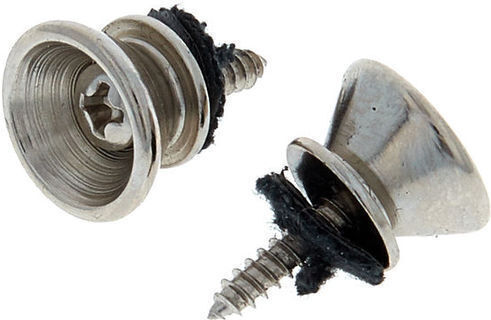 Harley Benton Guitar Strap Button Strap Knob Set Chrome