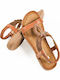 Damen Flache Sandalen Tabac Braun