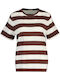 Women's Striped Brown T-shirt