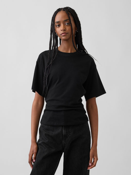 GAP Women's Crop Cotton Short Sleeve Black Top