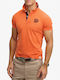 D2 Pique Polo Herrenbluse Orange