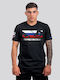 Athletic T-shirt Black White Blue Red