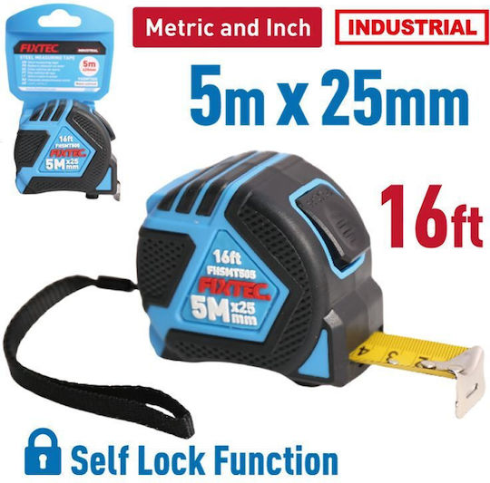 Shockproof Tape Measure Fixtec Fhsmt505 5 M 25 Mm