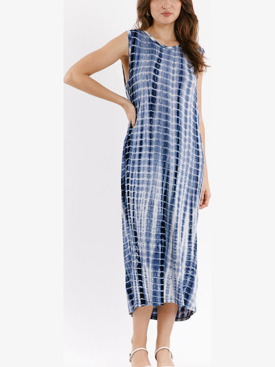 Sommer Midi Damenkleid Blau