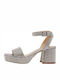 Fabric Sandals Silver