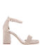 Stoff Damen Sandalen Gold