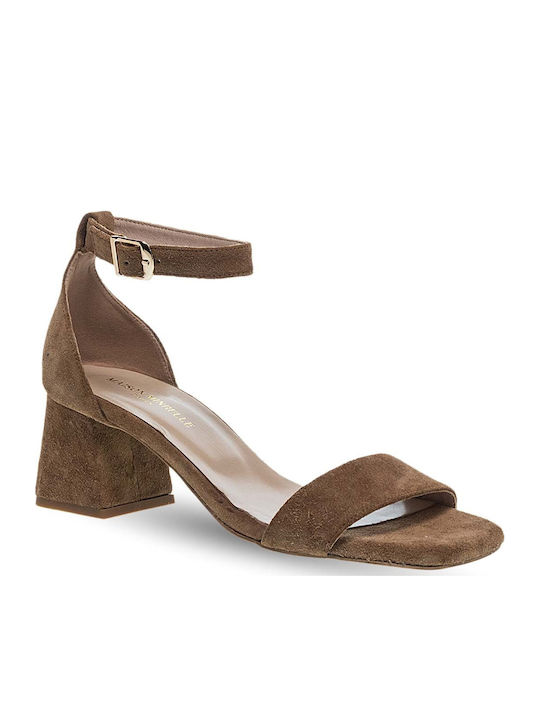 Damen Sandalen Braun Leder
