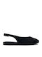 Suede Women's Ballerina Shoes Slingback in Black Colour