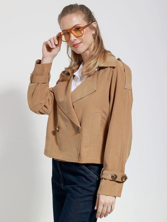 Tresor Short Women's Jean Jacket Brown