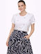 Damen T-Shirt Weiß / Rot