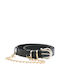 Leather Women's Chain Belt Black