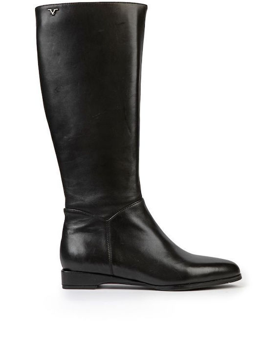 19V69 Leather Women's Boots Black