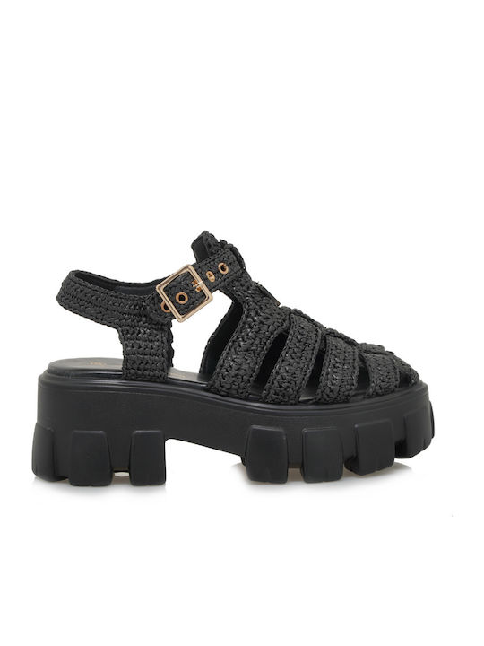 Renato Garini Women's Sandals Flatforms Black