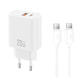 XO Зарядно Устройство GaN с USB-A Порт и USB-C Порт и Кабел USB-C - USB-C 20W Quick Charge 2.0 / Quick Charge 3.0 / Quick Charge 4.0 Бял (CE40)