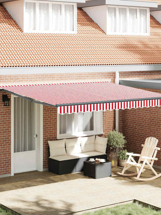 vidaXL Markise Für Terrasse Mit Roter LED 4x3.5m