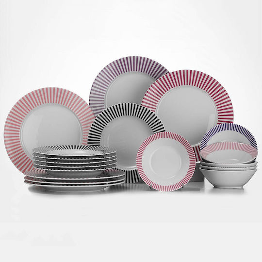 Set Farfurii Serviciu 18 Bucăți 719ktp9756 Multicolor Hermia 18 Bucăți Porțelan