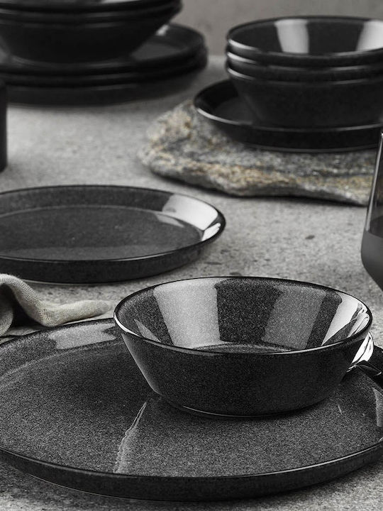 Dinnerware Set 24 Pieces 710ktp3518 Black Hermia 24 Pieces Porcelain