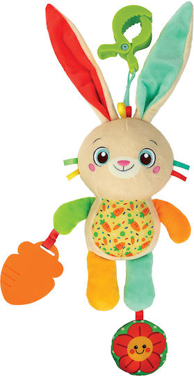 Baby Clementoni Pendant Cot and Stroller Toy with Teether Easy Peasy Soft Bunny for Newborns