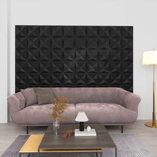 Vidaxl Wall Panels 48 Pieces Origami Black 50 X 50 Cm Polystyrene Xps