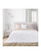 Nima Σετ Κουβερλί Ημίδιπλο Microfiber White-pink 180x240cm
