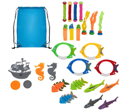 Set 26 Jucării Pentru Piscină De Scufundare Zola Geantă De Depozitare Vânătoare De Comori Multicoloră