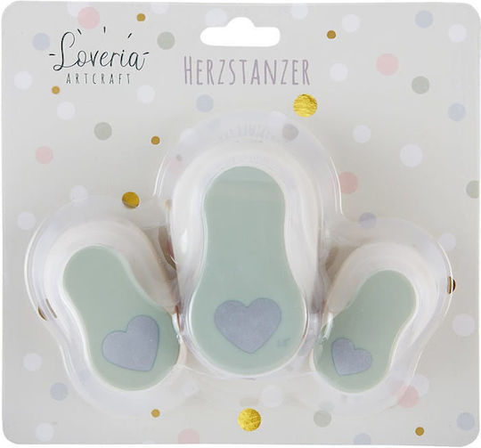 Lulubug Craft Punches 3 Different Sizes Heart 15006