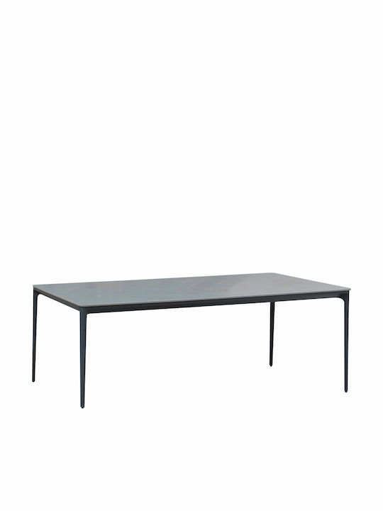 Stad Τραπέζι Τραπεζαρίας Αλουμινίου Γκρι 220x100x75εκ.