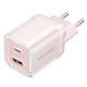 Vention Φορτιστής Χωρίς Καλώδιο GaN με Θύρα USB-A και Θύρα USB-C 70W Ροζ (FCGP0-EU)
