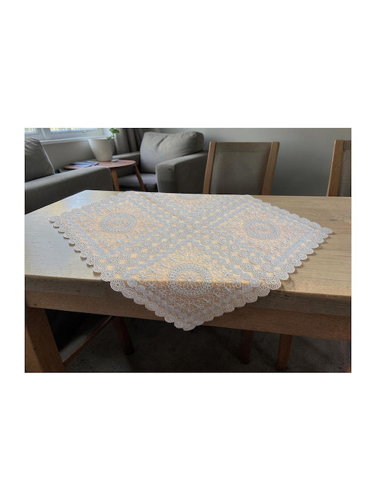 Linea Home Trevi Grau Tischdecke mit Spitze 100x100cm