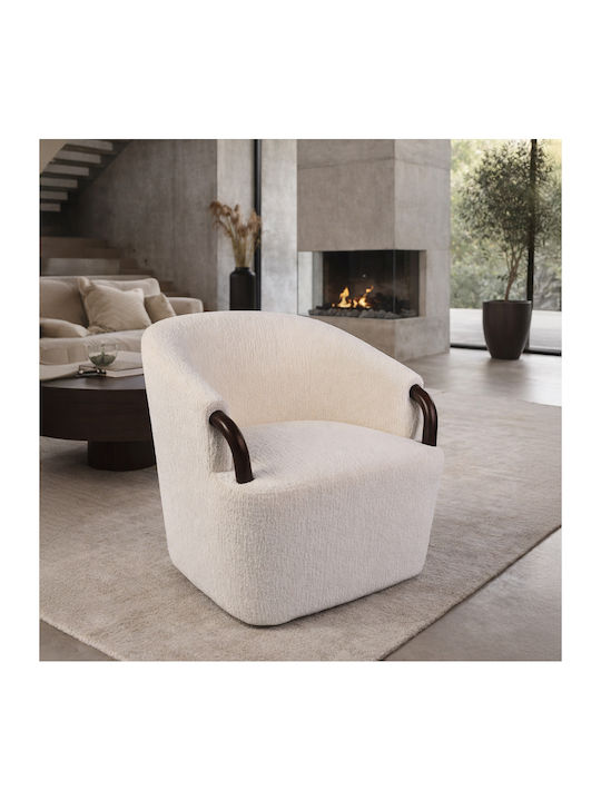 Celine Drehbarer Sessel Weiß 74x73x72cm
