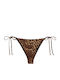 Marielle Cheeky Bikini Slip με Κορδονάκια Καφέ