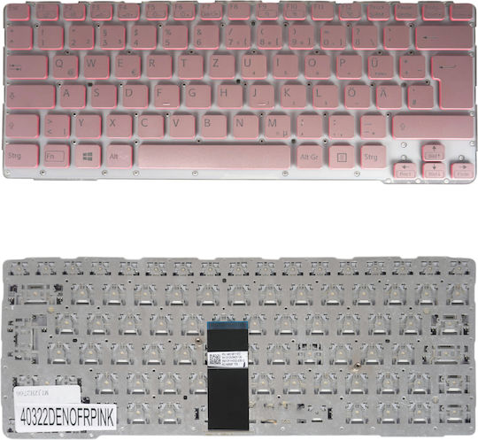 German Laptop Keyboard Sony Vaio Sve14a Sve14 Svs14 Sve14a2m1r 149114711us 9z.n6bbf.r01 149009951la 149118711es 149113211ch De No Frame Pink Code 40322denofrpink