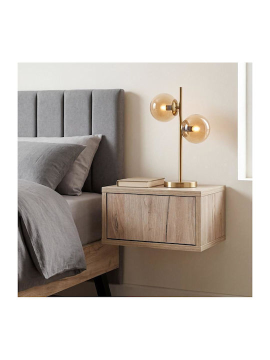 Bedside Table Arbor Wooden Gray 39x34x18cm